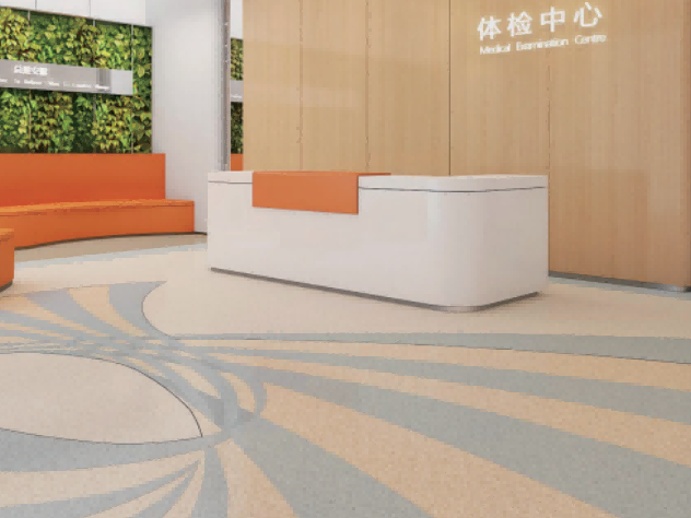 GEMMANEW PVC Homogeneous Sheet Flooring — CENTRA series, T-Class wear-resistant, eco-friendly, for hospital applications